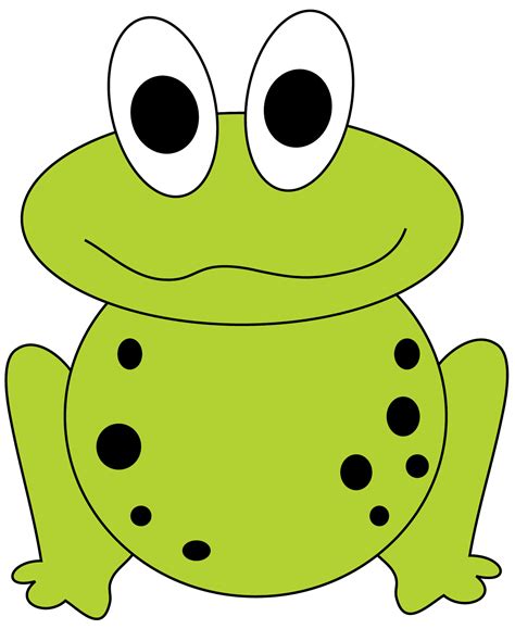Green frog on a white background. . Clip art frogs
